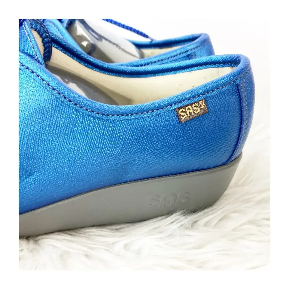 SAS Bounce Bluebird Metallic Wedge Sneaker 7M Women Comfort Lace‑Up - Picture 8 of 15